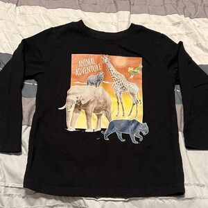 3T Boys Garanimals Black Long-Sleeve Tee with Animal Graphic